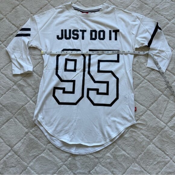 Nike | White "Just Do It 95" Graphic 3/4 Sleeve Tee | Size Small - Picture 9 of 10